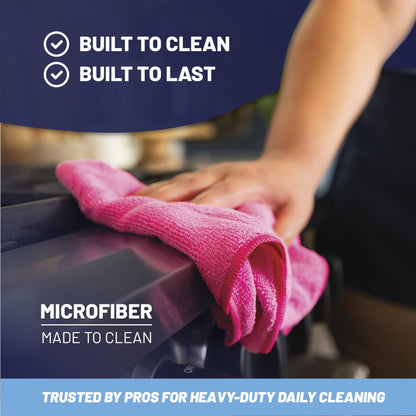 Microfiber Wholesale MW Pro 16x16 Microfiber Wash Cloths - Absorbent Kitchen Dish Rags & Counter Wipes - Heavy Duty Scrubbing Towels for Restaurants & Food Prep (Green, 12-Pack)