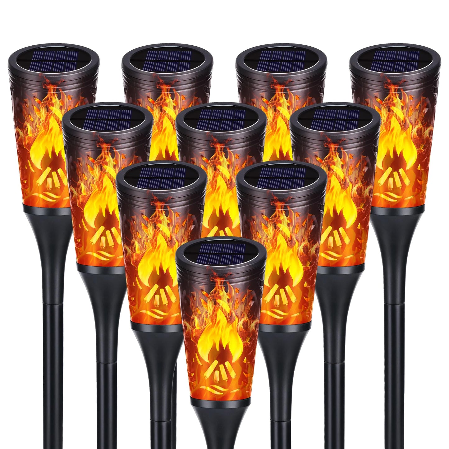 Toodour Solar Lights Outdoor, 10 Pack Solar Torch Lights with Flickering Flame, IP65 Waterproof Yard Lights Landscape Decoration Lighting for Outside Garden Lawn Pathway Patio Decorations