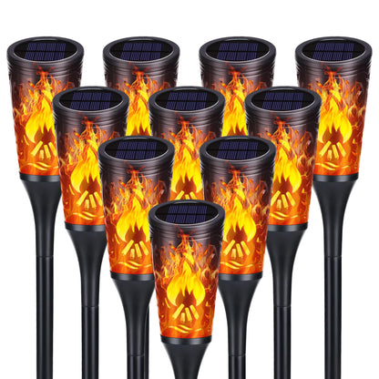 Toodour Solar Lights Outdoor, 10 Pack Solar Torch Lights with Flickering Flame, IP65 Waterproof Yard Lights Landscape Decoration Lighting for Outside Garden Lawn Pathway Patio Decorations