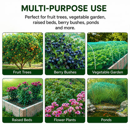 Bird Netting for Garden Protect Vegetable Plants and Fruit Trees, Garden Net Doesn't Tangle and Reusable Fencing Protect Fruit Vegetables from Birds,Deer,Squirrels and Other Animals (13x40ft)