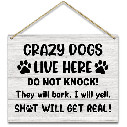 No Knocking Door Sign, Housewarming Gifts For Women Men Friend Coworker, Beware Of Dog Sign Dont Ring Doorbell Sign Do Not Disturb Sign Wooden Sign Wall Decor Wall Sign Hanging Sign -18