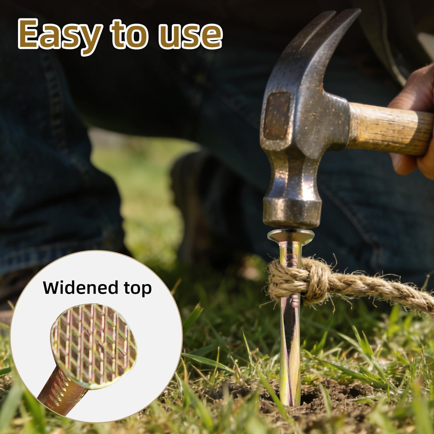 POSEOFFR Artificial Turf Stakes 6 Inch Spiral Galvanized Landscape Staples, Heavy Duty Weed Barrier Fabric Stakes for Paver Edging, Gardening Lawn Edging and More (100Pack)