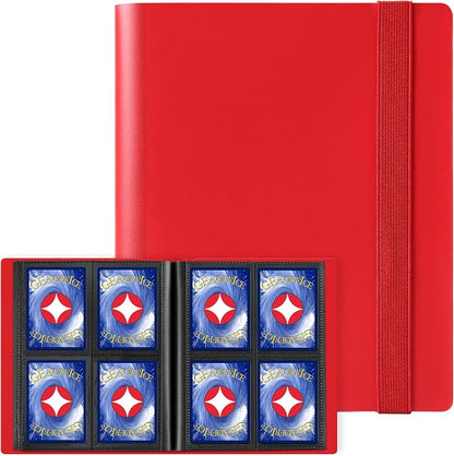 GEAoffice 4 Pocket Card Binder - 2 x 2 Trading Card Collection Album Folder - 160 Side Loading Pocket Binder for TCG, MTG, Sports Game Cards - Gifts for Card Collector Girls (Red)