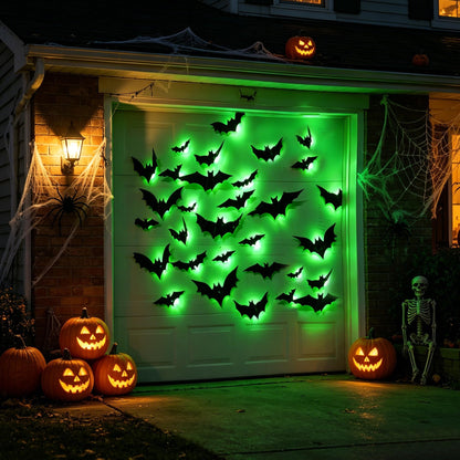 DR.DUDU 36 Pack Bats Halloween Decorations Bat Wall Stickers