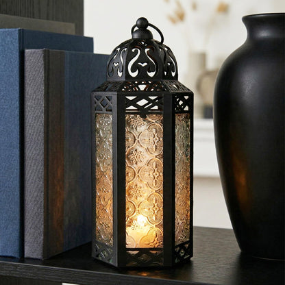 Vela Lanterns Decorative Indoor Moroccan Candle Holder, Clear, M