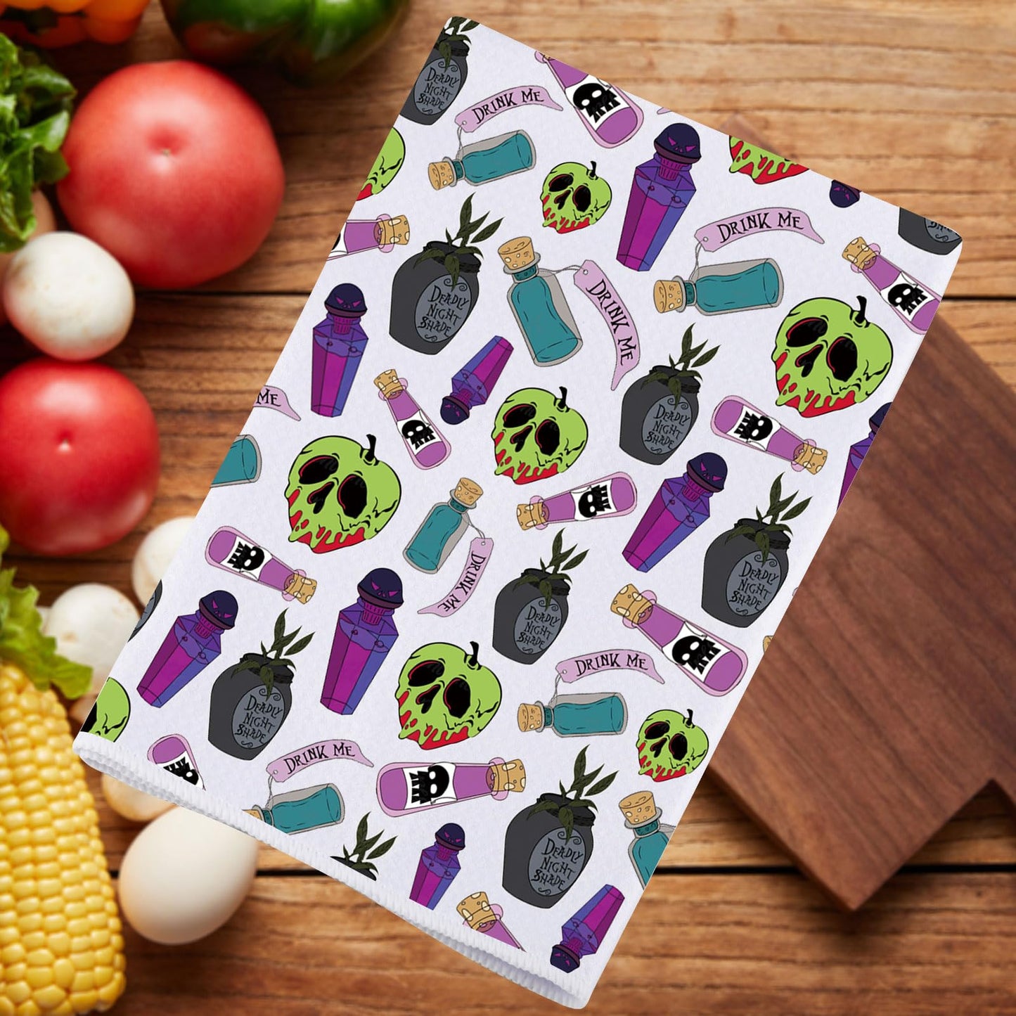 JNIAP Villain Poison Kitchen Towel Villain Poison Gifts Poison Apple Dish Towel (Poiso KT)