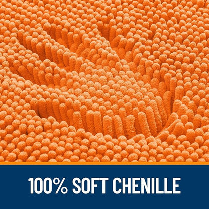 OLANLY Large Bathroom Rugs 50x30, Extra Soft Absorbent Chenille Bath Rugs, Rubber Backing Quick Dry, Machine Washable Bath Mats for Bathroom Floor, Tub and Shower, Home Decor Accessories, Orange