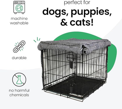 Molly Mutt Rough Gem Dog Crate Cover, 100% Cotton Canvas Cover with 2 Roll-Up Panels, Ideal for Dog or Cat Crate, Durable, Washable, and Free of Harmful Chemicals, 30" x 19" x 21"