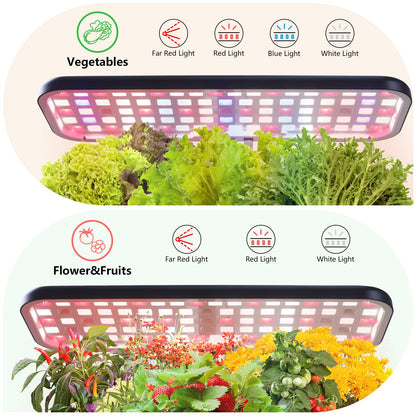 DRYADES Indoor Garden Led Grow Light, Full Spectrum LED Grow Lamp for Indoor Plants with Intelligent Controller, Height Adjustable, Ideal for Home Desk Plant Lighting (Black, 16 * 6.3 * 7.1 inch)