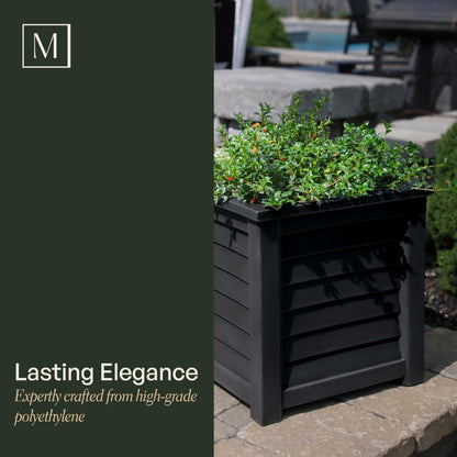 Mayne 5866-B Lakeland Square Patio Planter, 16x16, Black