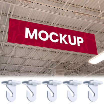 SHENLIU 100 Pair Drop Ceiling Hooks for Classrooms, White Heavy Duty Metal T-Bar Hooks Suspended Ceiling Tile Hook Clips Hold up to 20 Lbs for Home School Grid Office Plants Decorations