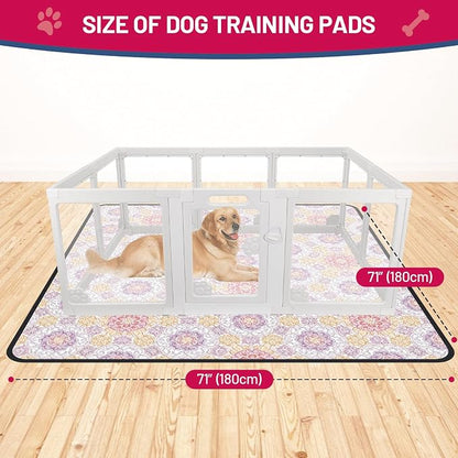 Washable Dog Pee Pads - Absorbent Reusable Puppy Training Pads, Waterproof Leak - Proof & Non - Slip for Crate Whelping Potty Training 72x72 (Pack of 1)