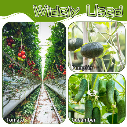 OJYUDD 130 Pcs Tomato Hooks with String,Tomato Holder Hooks with 32.8ft Twine & Plant Support Clips,Climbing Plants Support Hooks for Vegetable Plant Fruit Flower