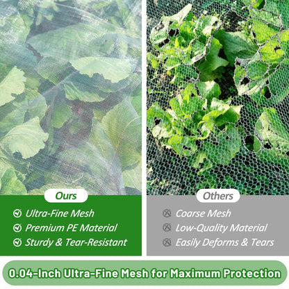 Sunwinx 2 Pack Garden Netting for Raised Beds, 4x2FT Raised Bed Cover for Garden Protection, Ultra Fine Mesh Bird Netting Pest Barrier Screen with Drawstring for Protecting Vegetables Fruits Flowers
