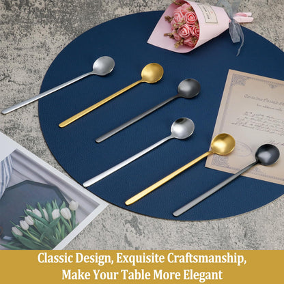 12 Pcs Coffee Spoons Set, 6.7" Gold Tea Spoons Long Handle, Gold Small Teaspoons, Stainless Steel Espresso Spoon, Long Spoon for Stirring, Coffee Bar Accessories (Pack of 2)