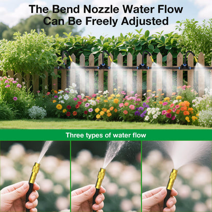 MIXC 20pcs 360° Adjustable Drip Irrigation Nozzles for 1/4" Drip Irrigation Tubing, Only 20pcs Flexible Misting Copper Nozzles and Quick-Connect Three-Way Tubing Fittings