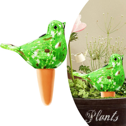Naboher Glass Bird Shaped Plant Watering Ball Glass Automatic Watering Ball Flower Pot Insertion Spike Drip Irrigation Device Watering Ball Irrigation System Plant Enthusiast Gift (Green)