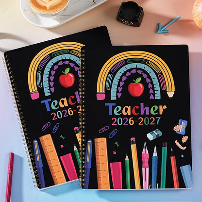 Teacher Planner 2026-2027 - Academic Planner Teacher Lesson Planner 2026-2027, July 2026 - June 2027, 8.5" x 11", Lesson Plan Book, Weekly & Monthly Lesson Calendar with with Colorful Laminated Tabs, Quotes, Inner Pocket