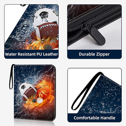 Sports Card Binder 9 Pocket Trading Card Binder 900 Pockets Double Sided Pockets Football Card Binder for Baseball Basketball Hockey Card Game Card and Other TCG Collection Storage Album