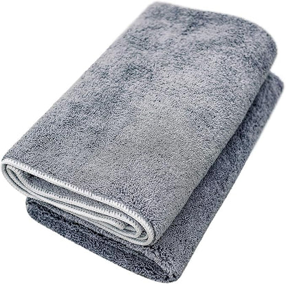 Wooflinen Microfiber Pet Bath Towel, 2-Pack, Ultra-Absorbent, Double Density, Machine Washable for Dogs and Cats
