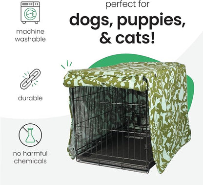 Molly Mutt Amarillo by Morning Dog Crate Cover, 100% Cotton Canvas Cover with 2 Roll-Up Panels, Ideal for Dog or Cat Crate, Durable, Washable, and Free of Harmful Chemicals, 24" x 18" x 21"