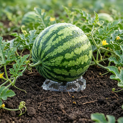 Pumtus 100 Pack Plastic Melon Cradles, Clear Watermelon Support Stand Hold up to 25 lbs, Garden Plant Protection Cage, Fruits Tray for Holding Melon Pumpkin Squash Cantaloupe Off The Ground