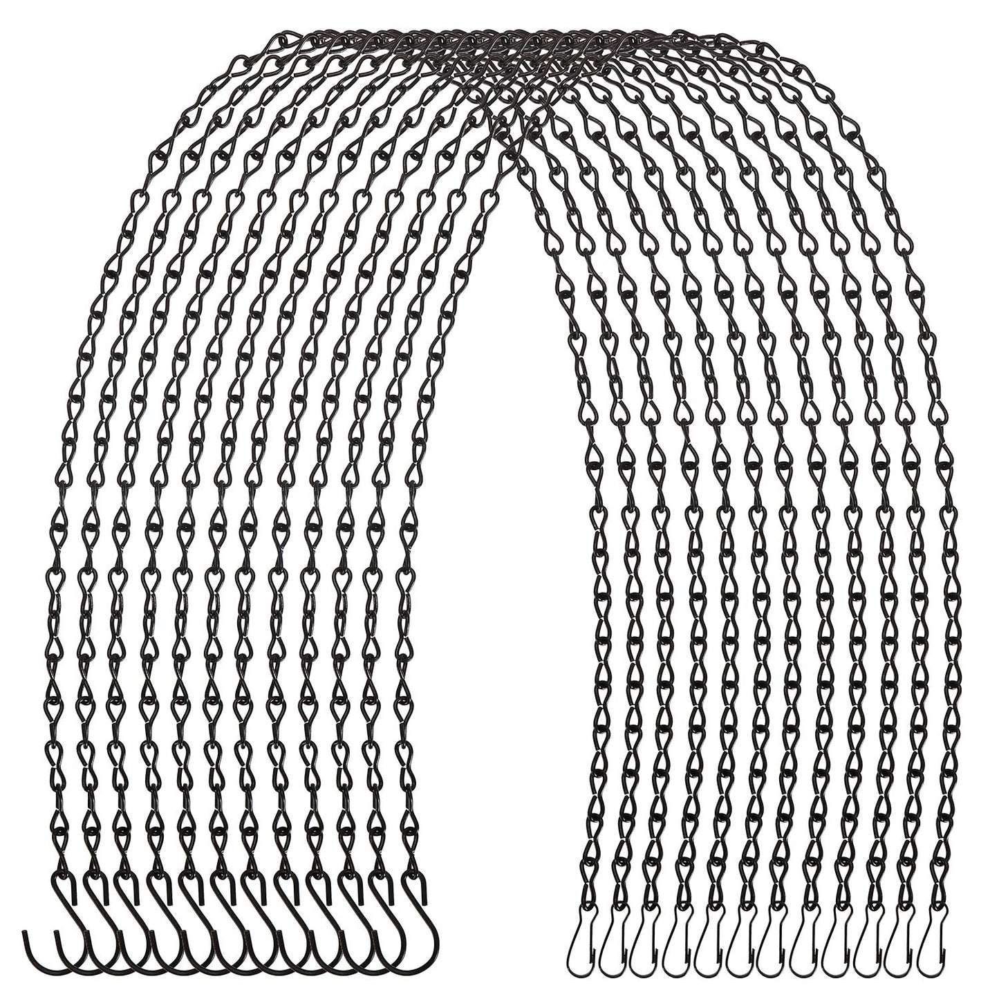 Foraineam 12 Pack 35 Inches Hanging Chains Flower Pot Basket Replacement Chain Plant Hangers for Bird Feeders, Birdbaths, Planters, Billboards, Lanterns and Ornaments