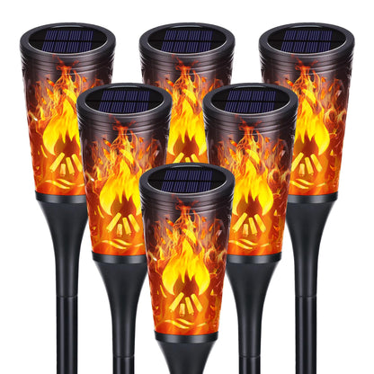 Toodour Solar Lights Outdoor, 6 Pack Solar Torch Lights with Flickering Flame, IP65 Waterproof Yard Lights Landscape Decoration Lighting for Outside Garden Lawn Pathway Patio Decorations