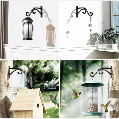 Qiuzido 8 Inch Plant Hanger Plant Hook - 2 Pack Metal Plant Bracket Wall Hooks, Modern Designfor Hanging Flower Basket, Lanterns, Bird Feeder, Wind Chimes Indoor & Outdoor.