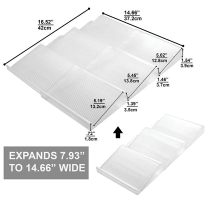 BaHoki Essentials 3 Tier Spice Rack- Kitchen Drawer Organizer - Clear Plastic Storage Rack for Kitchen Pantry - Perfect for Salt, Pepper, Spices and Seasonings