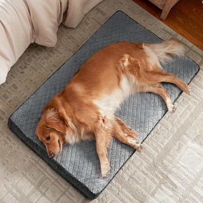 JOEJOY Orthopedic Dog Bed for Small Dogs, Washable Dog Crate Bed Small Sized with Removable Cover, Egg Memory Foam Pet Beds, Light Grey, 23"x17"