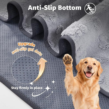 LOOBANI 2 Packs Extra Large Washable Pee Pads for Dogs 54"x54", Non-Slip Reusable Dog Mat, Super Absorbent Whelping Pads, Leak-Proof Dog Playpen Mat for Floor, Bed, Incontinence, Housebreak,Gray