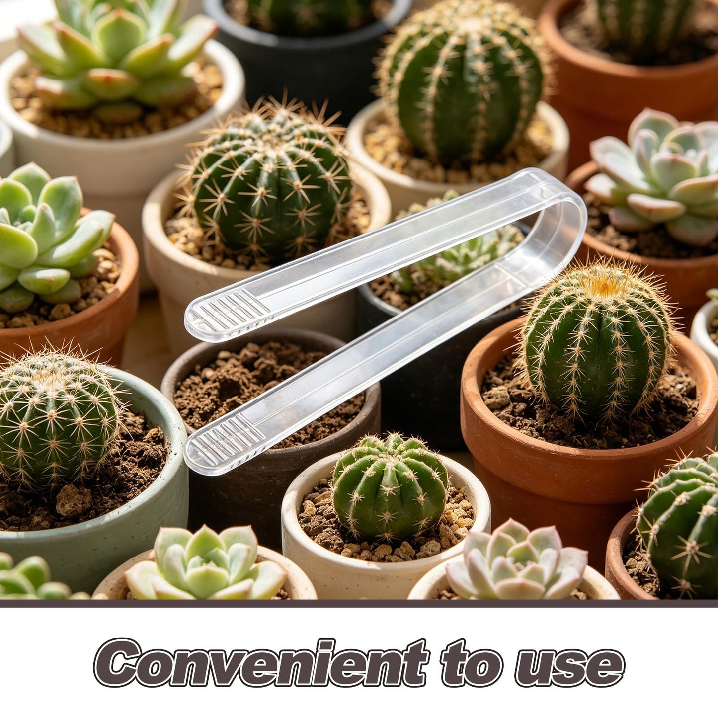 KICHOUSE 10PCS Cactus Tong Tweezers: Transplant Acrylic Transplanting Pliers - Gardening Planting Tool - Protect Hands from Thorn While Handling Cactus