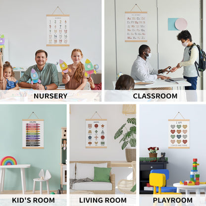 EliteSign Educational Preschool Learning Posters, Shapes Poster for Toddlers, Self-encouraged Banner Wall Hanging Posters Decor for Classroom Playroom Nursery Kids Room, 12x17 Inch Set of 2