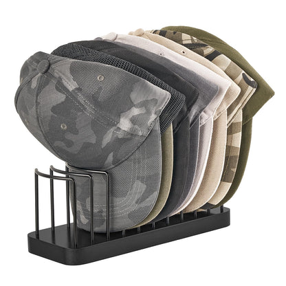 Mkono Hat Organizer for Baseball Caps, Hat Holder for 10 Baseball Caps, Tabletop Hat Rack Stand Hat Storage Display Cap Organizer for Desk Closet Shelf Dresser (Black, Small)