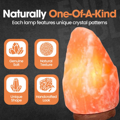 ZESTIQ FOODS Himalayan Salt Lamp – Natural Pink Salt Rock Lamp, Crystal Night Light for Bedroom, Home & Office, Air Purifier, Relaxation & Home Decor