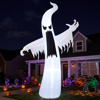 Joiedomi 12 FT Halloween Inflatables Outdoor Decorations, Scary Ghost Halloween Decor, Inflatable Ghost Blow Ups for Yard with LEDs for Outside Yard Decorations