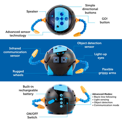 Learning Resources Cooper the STEM Robot, Coding Toy for Kids, Interactive STEM Robot for Classroom, Rechargeable Programming Toy, Ages 5+
