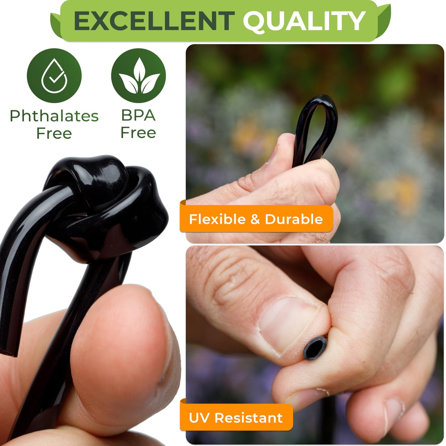 CARPATHEN 1/4 Drip Irrigation Tubing - 100 ft Black Drip Irrigation Hose Perfect for DIY Garden Irrigation System, Hydroponics, Misting, or as Blank Distribution Tubing for Any Garden Project