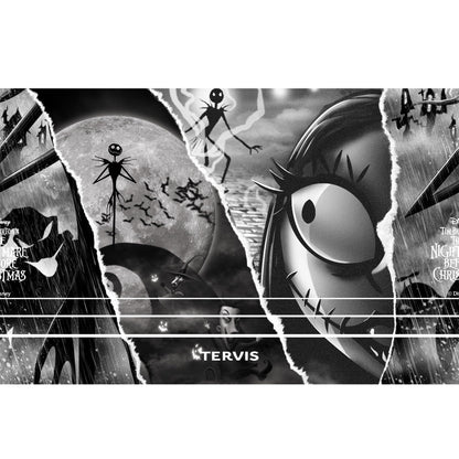 Tervis Traveler Disney Nightmare Before Christmas Torn Collage Triple Walled Insulated Tumbler Travel Cup Keeps Drinks Cold & Hot, 30oz - with Straw Lid, Stainless Steel