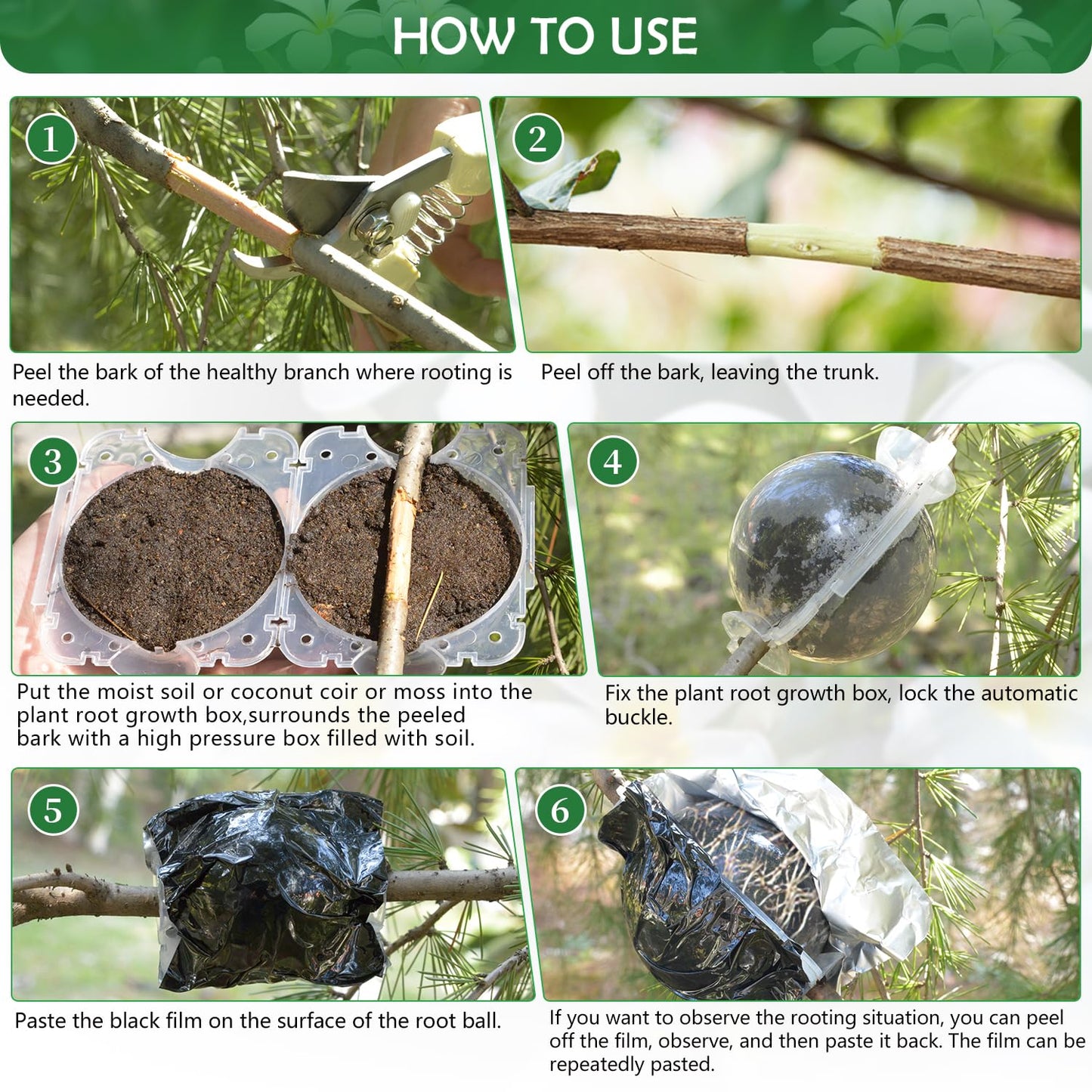SupKing 8 Pcs Plant Rooting Grow Propagation Ball,Air Layering Kit,Clear Assisted Cutting Rooting,Reusable Plant Rooting Device,High Pressure Ball Grafting Device Root Box for Plants Rose.