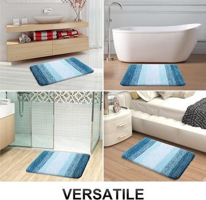 OLANLY Large Bathroom Rugs Mat 54x24, Extra Soft Absorbent Microfiber Bath Rugs, Rubber Backing, Quick Dry, Washable Bath Mats for Bathroom Floor, Tub and Shower, Home Decor Accessories, Peacock Blue