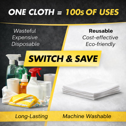 AERAI GROUP Microfiber Magic Streak Free Cleaning Cloth 10 Pack Clean Any Surface with Just Water Eco Friendly Perfect for Window, Mirror, Glass, Kitchen, Counters, Appliances, Car, Cycle, TV Screen