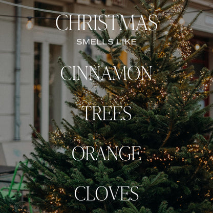 Sweet Water Decor Christmas Scented Candle - Cinnamon, Trees, Orange, and Clove Scented Winter Candle - Christmas Candles and Decor for Home - 9oz. Clear Jar Soy Candle, Made in the USA