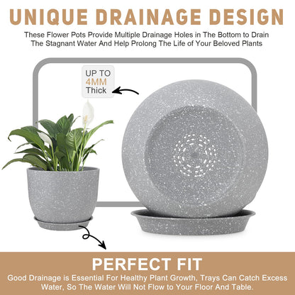 YNNICO Indoor Self Watering Planters with Drainage Holes and Saucers