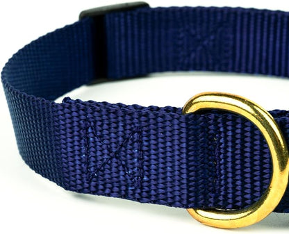 Country Brook Petz - Everyday Nylon Dog Collar and Leash - 10+ Cool Colors (3/4 Inch, Medium, Navy Blue)