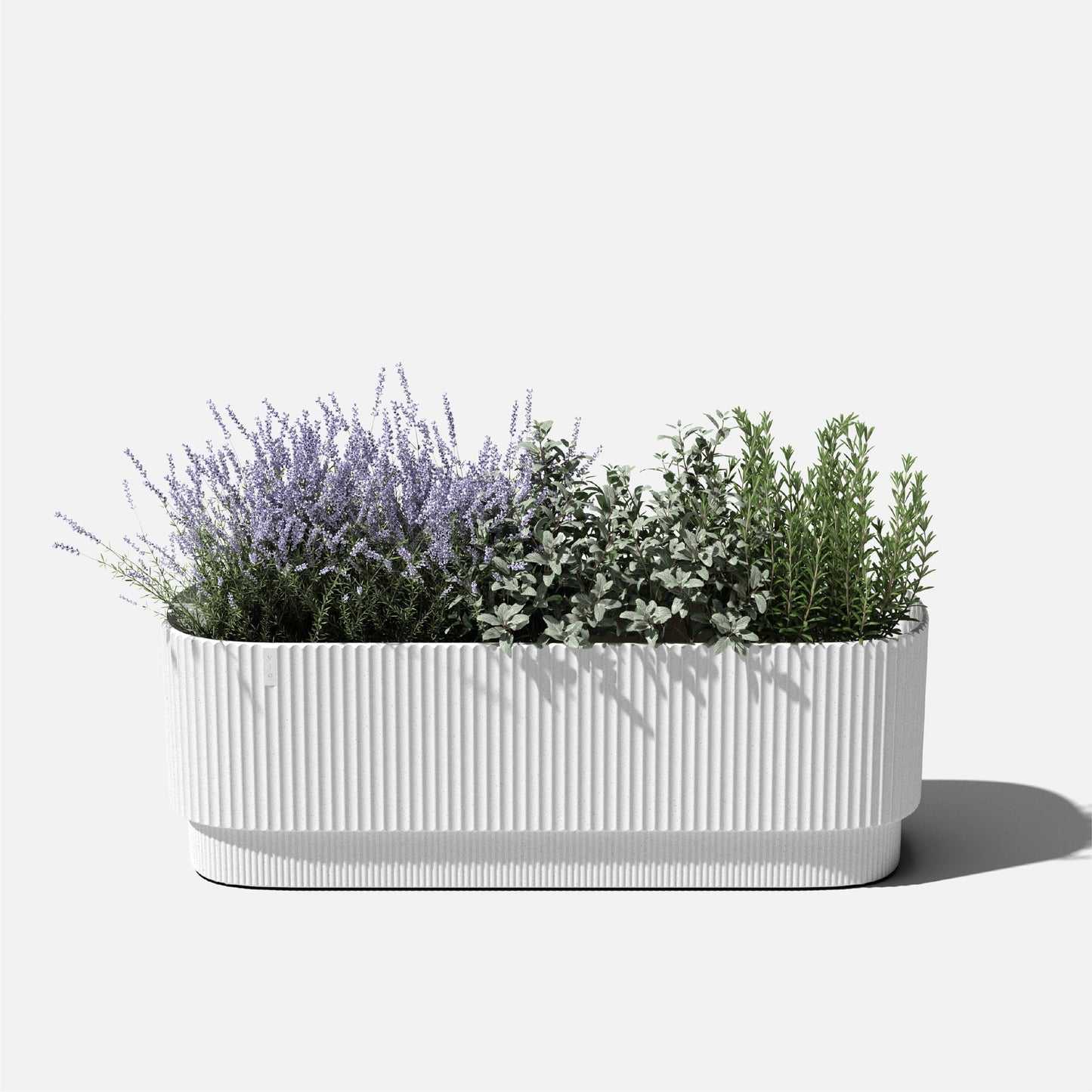 Veradek Demi Series Long Planter for Porch, Patio, Backyard | Durable Plastic-Stone Composite Material | Modern Décor for Shrubs, Flowers