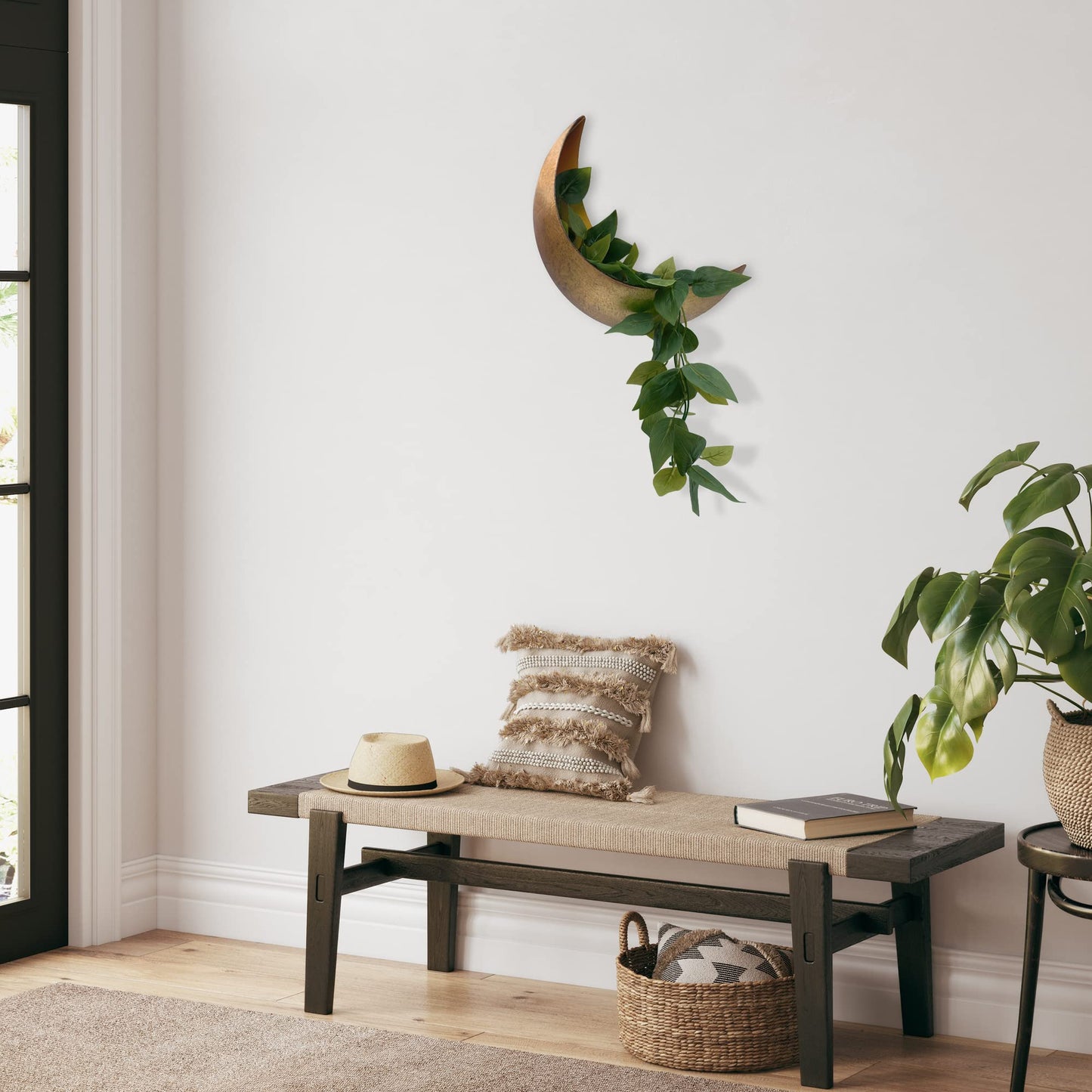 AERLO Moon Wall Planter - Hanging Moon Decor Perfect for Boho, Hippie, and Witchy Gifts for Women - Wall Planters for Indoor Plants and Outdoor Plants