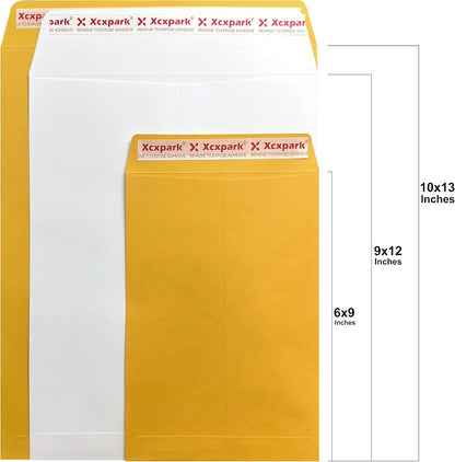 250 PCS 10x13 inches Security Catalog Envelopes Printable Self Seal Envelopes, Anti Tear White Kraft Envelopes for Invitation Cards, Pictures, Photos, Documents