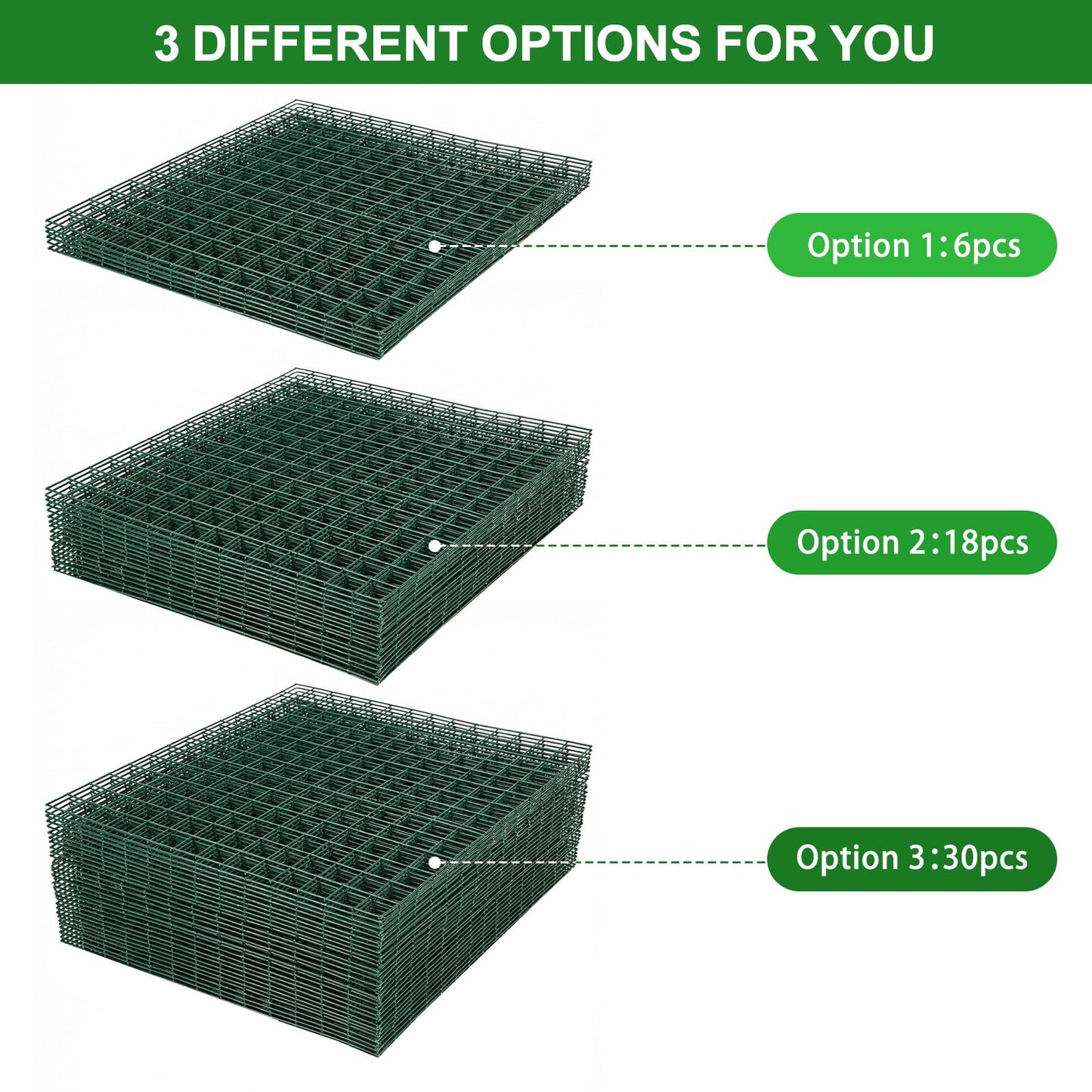 Plant Protectors from Animals - DIY Reusable Plant Cages for Outdoor Plants, Square Mesh Plant Covers Kits, 12"x12" Panels (6/18/30 Pcs) (30, Dark Green)